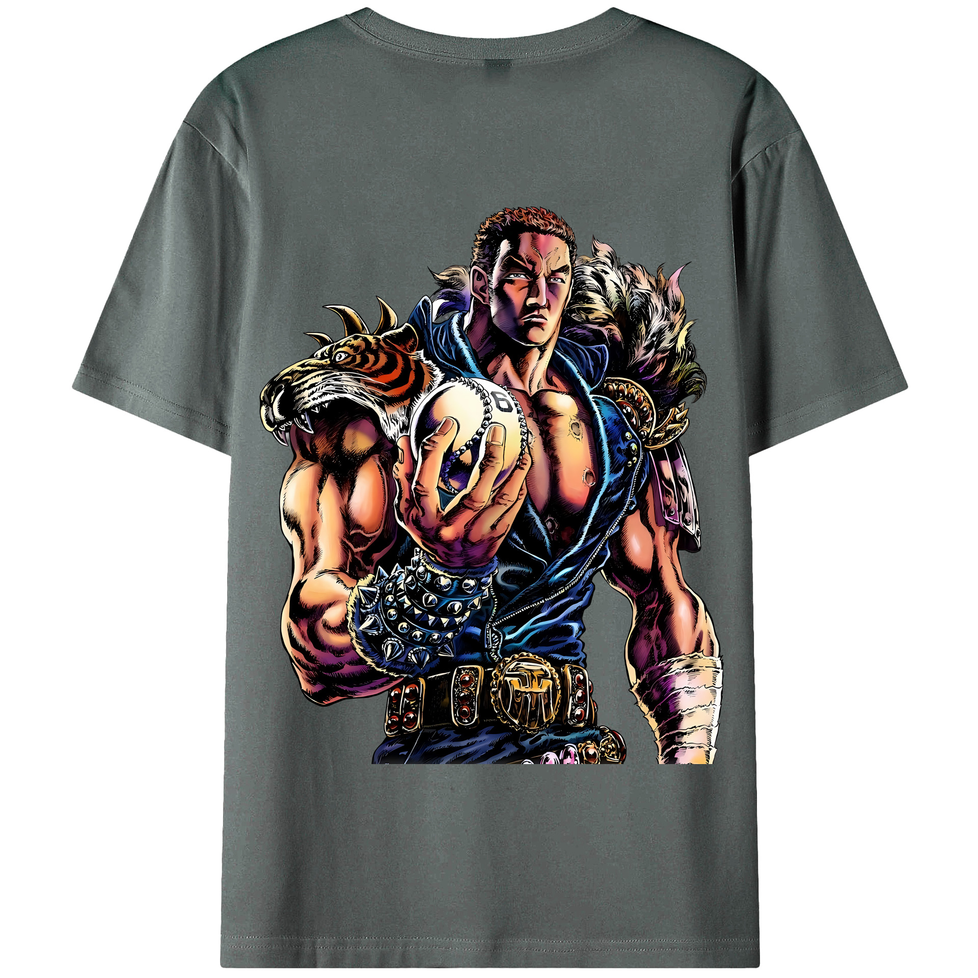 （画像用） 北斗の拳 Fist of the North Star 綿100％半袖Tシャツ（背面プリント）